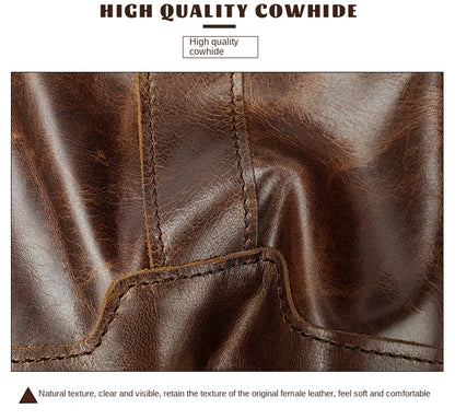 New Men's Cow Leather Chest Bag Man Small Shoulder Casual Male Crossbody Waist Bag