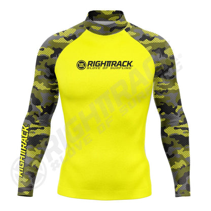 HotSale Men's Surfing Shirt CAMO Lycra Rashguard RIGHTTRACK Surf Sportswear Beach UV Protection Swimwear UPF50  Clothes