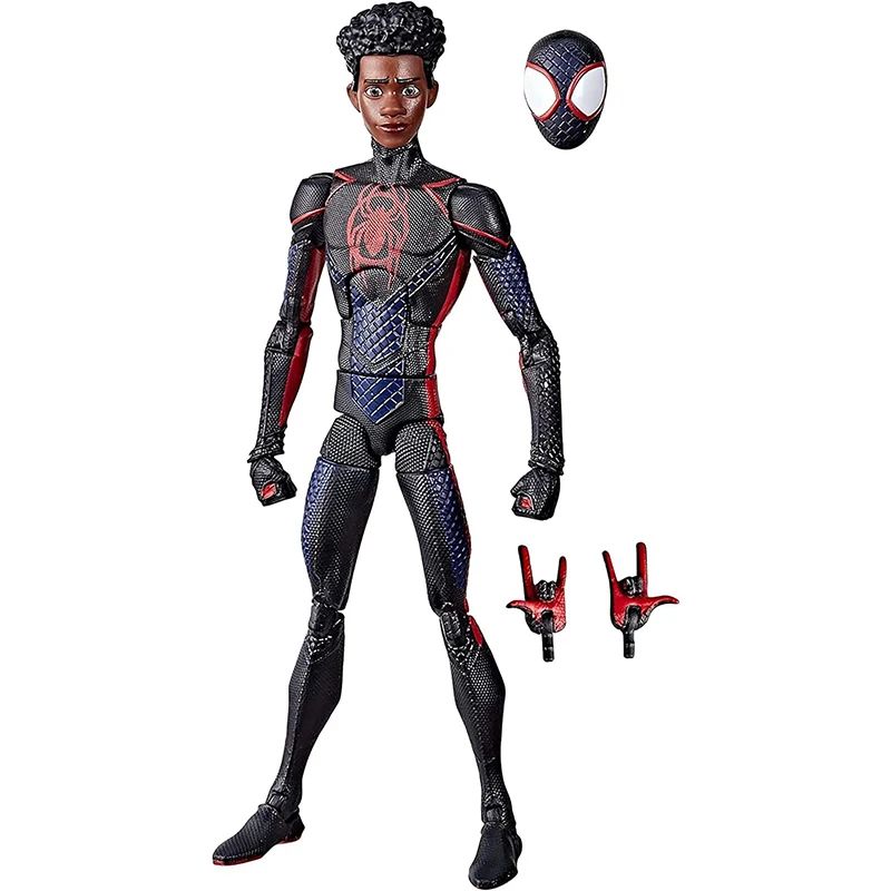 Marvel Legends Spider-Man: Através do Aranhaverso Miles Morales Boneco de Ação Colecionável em Escala 1/12 com Base