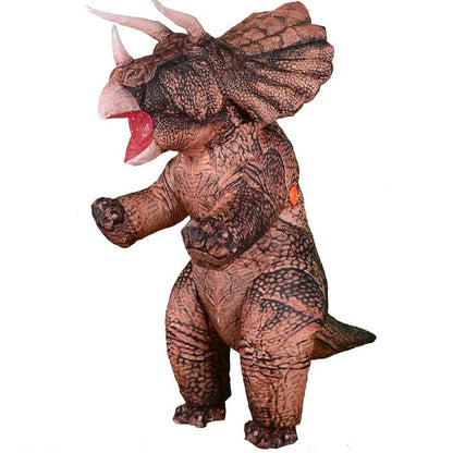 Inflatable Dinosaur Costume Blow Up Triceratops Costumes for Adults Fancy Dinosaur Party Halloween Cosplay Costume