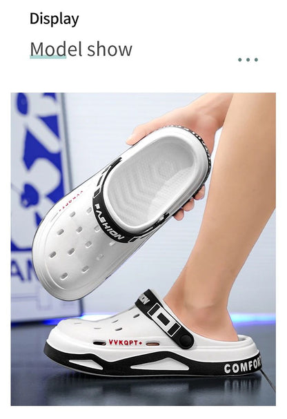 New fashion sandals Men's EVA casual comfortable hole garden shoes outdoor men's beach sandals indoor home unisex slippers