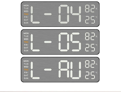 Mirror Brushed Finish Wall Clock Premium Feel Silent Wall Clock Table Alarm Clock Temp Display Bedroom Office Living Room Decor