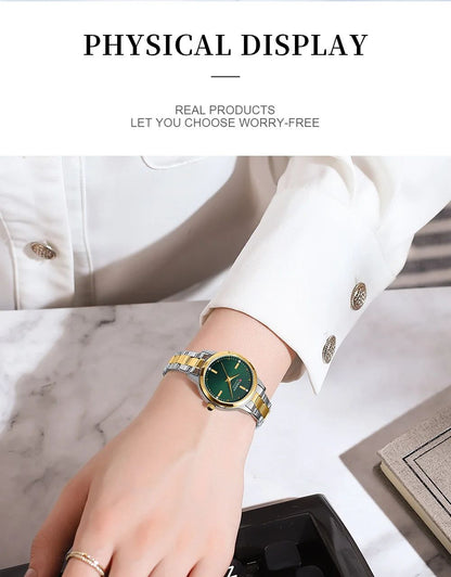 CURREN Women's Watches Fashion Original Quartz Wrist Watch for Ladies Roman Dial Dazzling Diamond Waterproof Luminous Luxury New