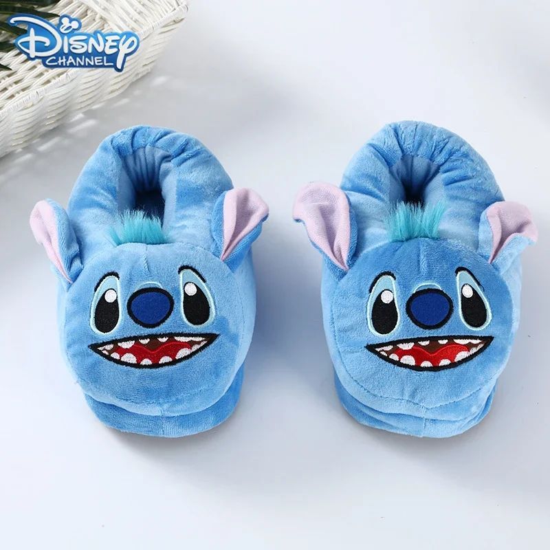 Disney Stitch Cosplay Desenho Animado Chinelos de Pelúcia Anime Inverno Quente Chinelos de Algodão Kawaii Masculino Feminino Casal Sapatos de Interior Presente de Natal