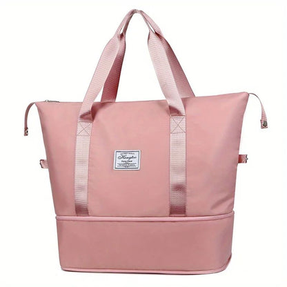 Large Capacity Women'S Duffle Bag, Nylon Gym & Travel Tote, Lightweight Luggage Handbag, Versatile Sports Bag, Casual Style