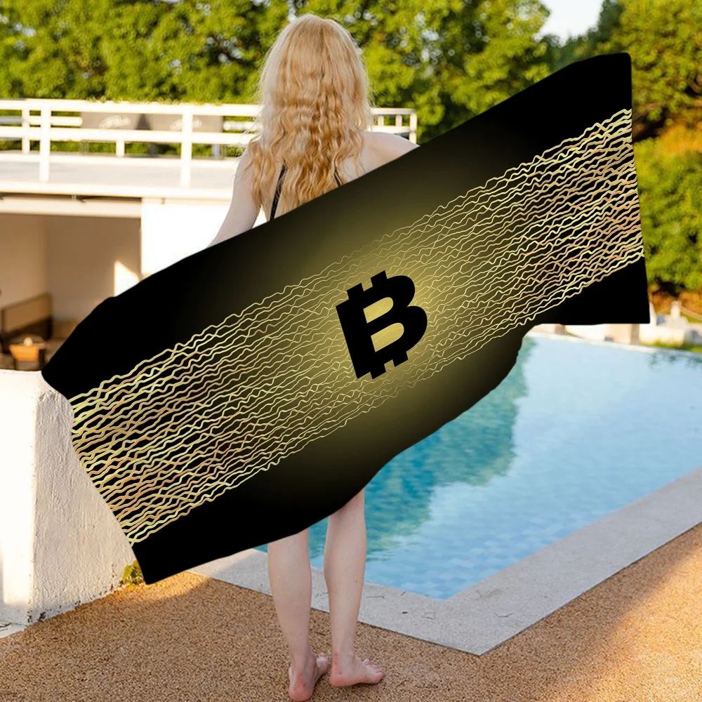 Bitcoin Evolution Of Money Beach Towel Cartoon Cute Summer Kids Large Bath Pool Beach Towel Microfiber Absorbent