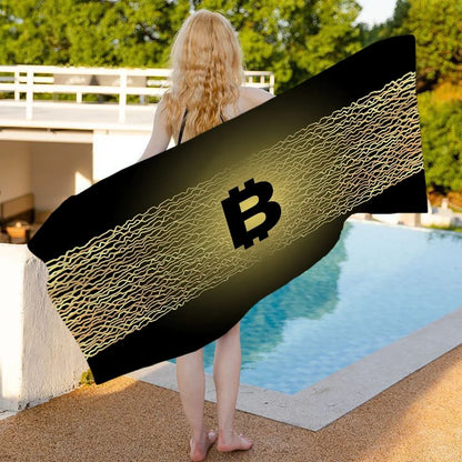 Bitcoin Evolution Of Money Beach Towel Cartoon Cute Summer Kids Large Bath Pool Beach Towel Microfiber Absorbent