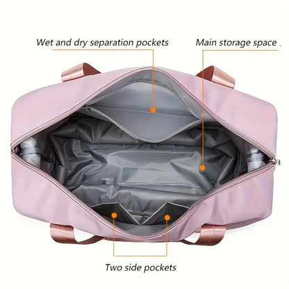 Large Capacity Women'S Duffle Bag, Nylon Gym & Travel Tote, Lightweight Luggage Handbag, Versatile Sports Bag, Casual Style