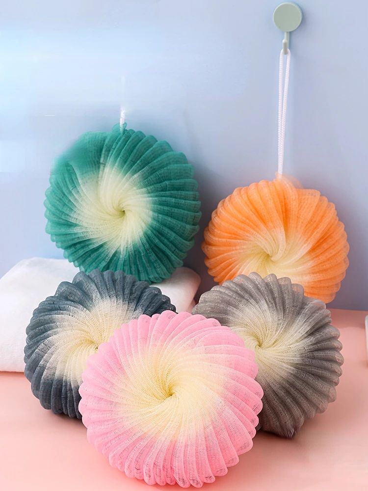 1pc Shower Mesh Foaming Sponge Balls Soft Body Scrub Exfoliating Skin Back Brush Cleaner for Bath Bubble Ball Bath Accessories