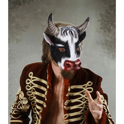 PU Foam 3D Realistic Animal Cow Head Mask Carnival Easter Party Performance Prop Half Face  Halloween Mask Cosplay Mask