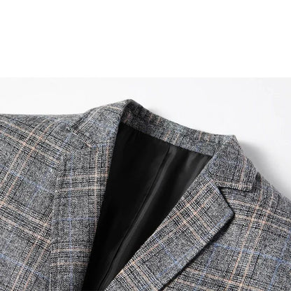 2024 New Spring Autumn Blazers Men Slim Fit British Plaid Formal Suits Male Jackets Party Wedding Business Casual Blazers Men