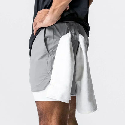Shorts Masculino Dragon Ball Camada Dupla Son Goku Verão Anime Japonês Falso Duas Peças Esportivo Fitness Secagem Rápida
