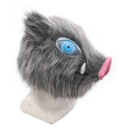 2026 Inosuke Hashibira Mask Helmet  Cosplay Hood Hair Pig Mask Headwear Halloween Carnival Costume Prop