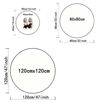 Christmas Creative Circular Carpet Green Frog Printed Carpet Suitable for Living Room Bedroom Coffee Table Carpet Decoration