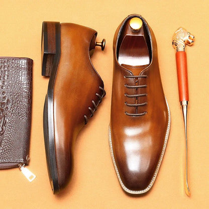 Italian Men's Formal Shoes Luxury Genuine Leather Handmade Quality Comfortable Elegant Black Wedding Social Oxfords Shoes Man