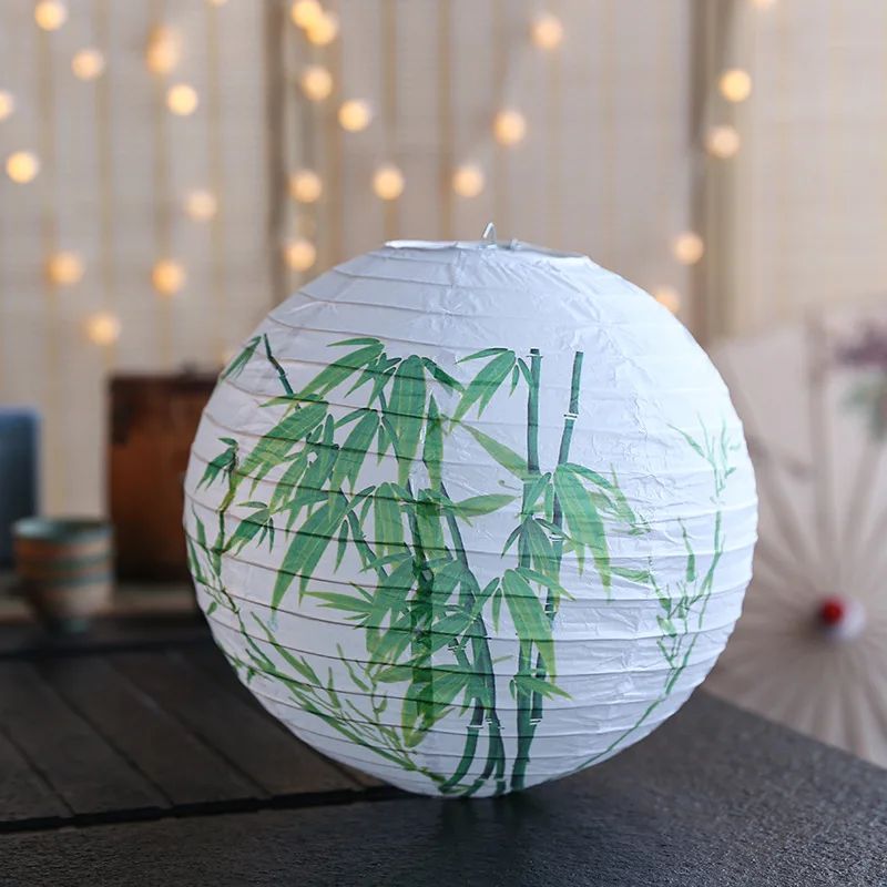 12Inch Printed Flower Round Chinese Paper Lanterns Birthday Wedding Decor Craft DIY Festival Lantern Party Supplies