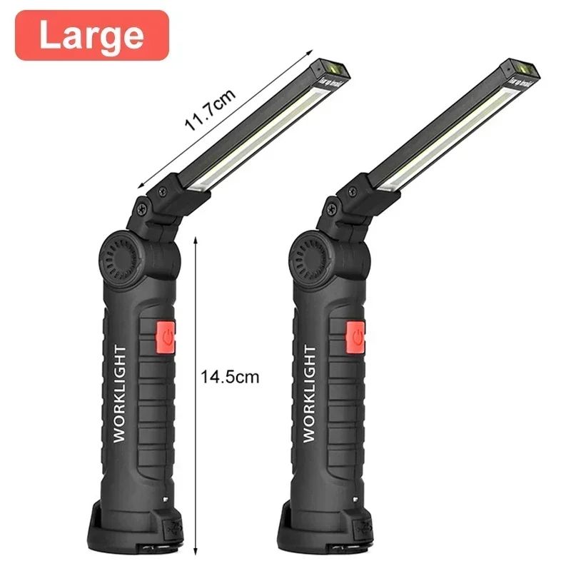 1-5PCS Multifunctional Folding Work Light Portable Camping Light USB Rechargeable Flashlight With Built-in Battery Magnetic Lamp