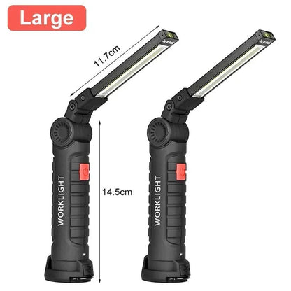 1-5PCS Multifunctional Folding Work Light Portable Camping Light USB Rechargeable Flashlight With Built-in Battery Magnetic Lamp