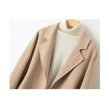 Autumn Winter Girls Fashion Mid-Long Jackets Female Casual Woolen Blends Coats Clothes Lady Korean Fashion Designer Coat