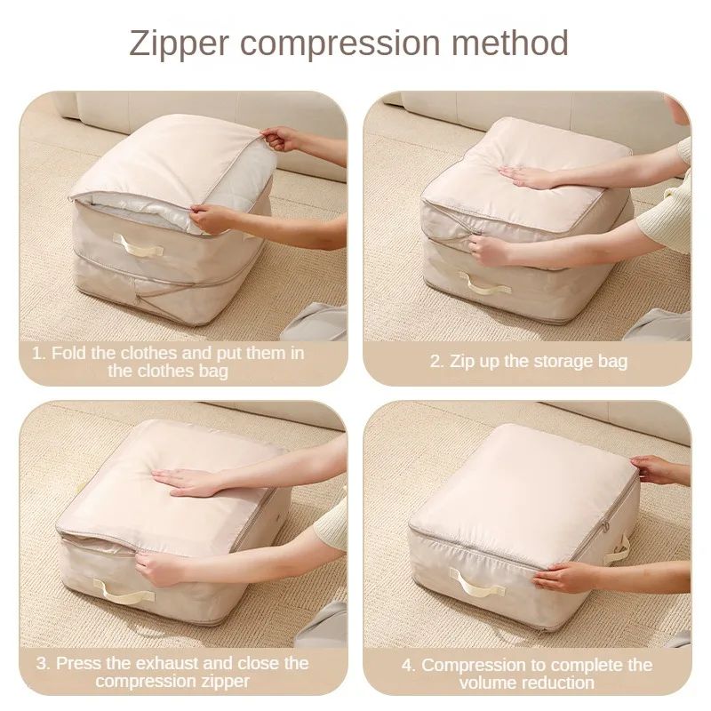 Large Compression Bag Quilt Clothes Closet Cabinet Organizer Storagepouch Ultra Space Saving Self Compression Organizer