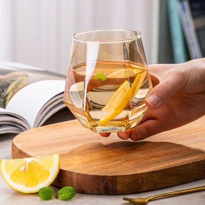 Taças de Vinho Borda Hexagonal 300ml Taça Transparente para Coquetéis Bar Festa Clube Banquete Utensílio para Beber Champanhe Limonada Água