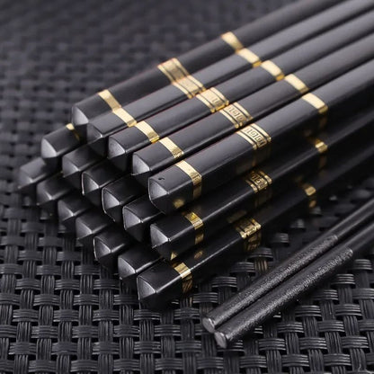 Metal Alloy Chinese Chopstick Reusable Non-slip Sushi Food Chop Sticks Japanese Korean Chopsticks Kitchen Tableware Accessories