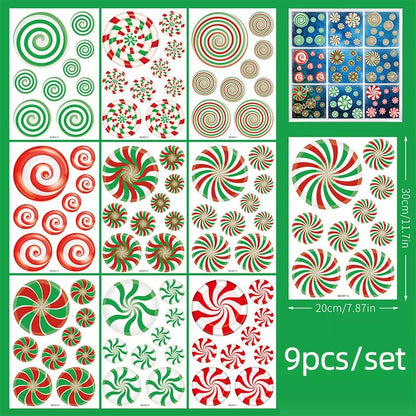 Christmas Gingerbread Man & Candy Cane Window Stickers - Sweet Holiday Decals for Bedroom Living Room Glass Holiday Home Decor