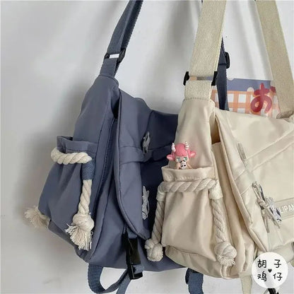 Shoulder Bag Large Capacity Crossbody Bag Retro Workwear Postman Bags for Women Nylon Handbags