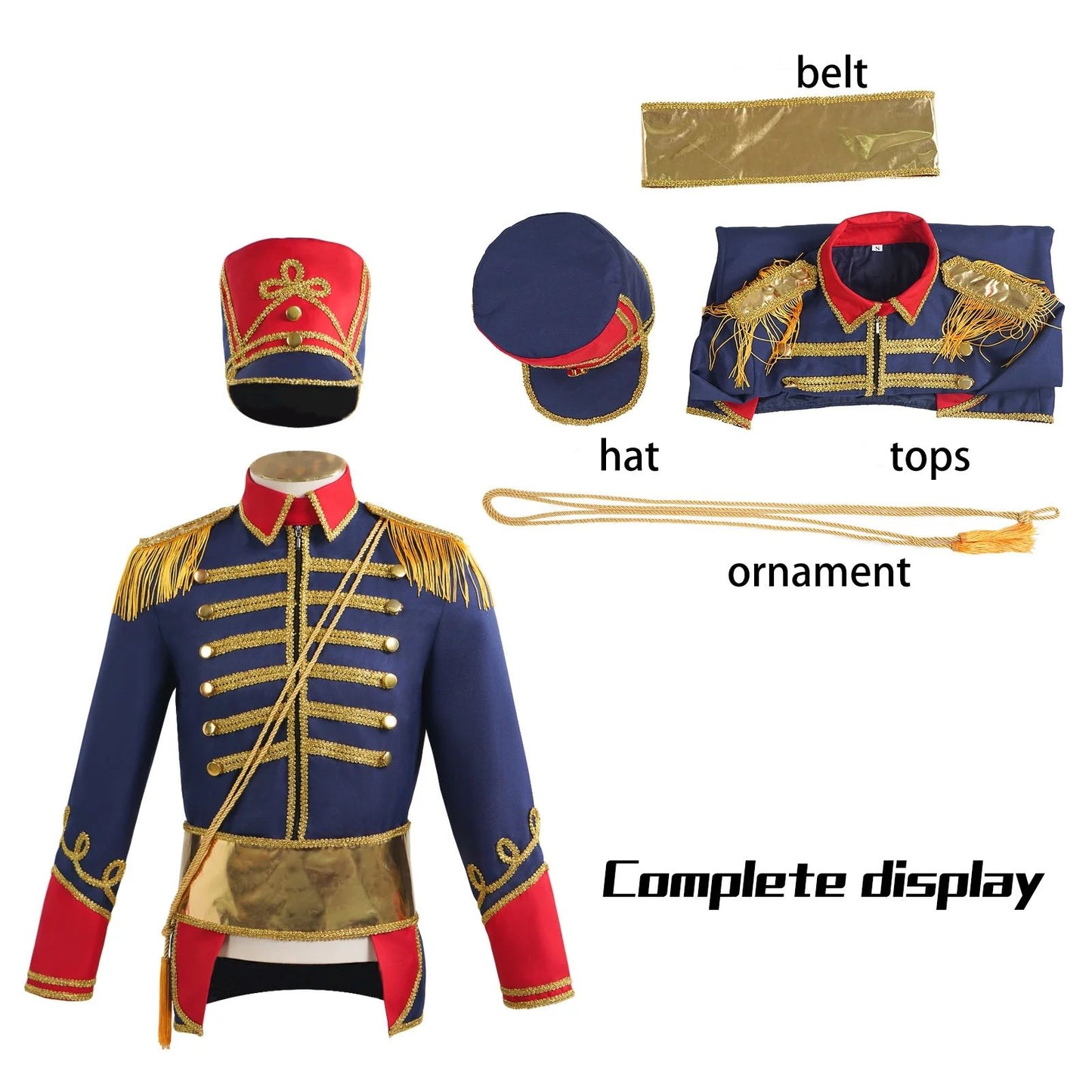 Medieval Royal Military Cosplay Uniform Coat Colonial Tuxedo Halloween Masquerade Court Jacket Adult Men Nutcracker Costumes