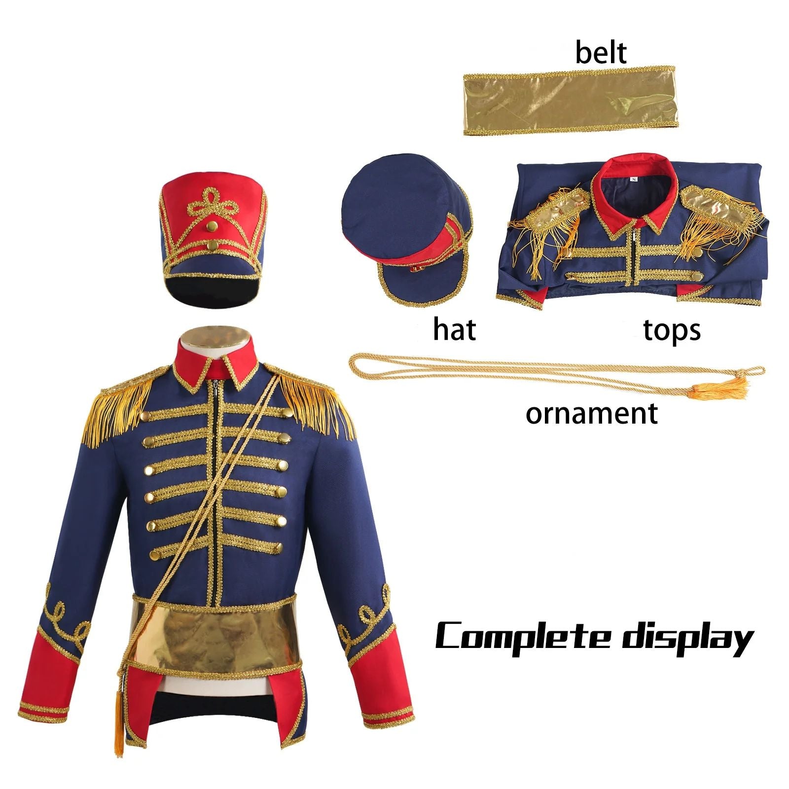 Medieval Royal Military Cosplay Uniform Coat Colonial Tuxedo Halloween Masquerade Court Jacket Adult Men Nutcracker Costumes