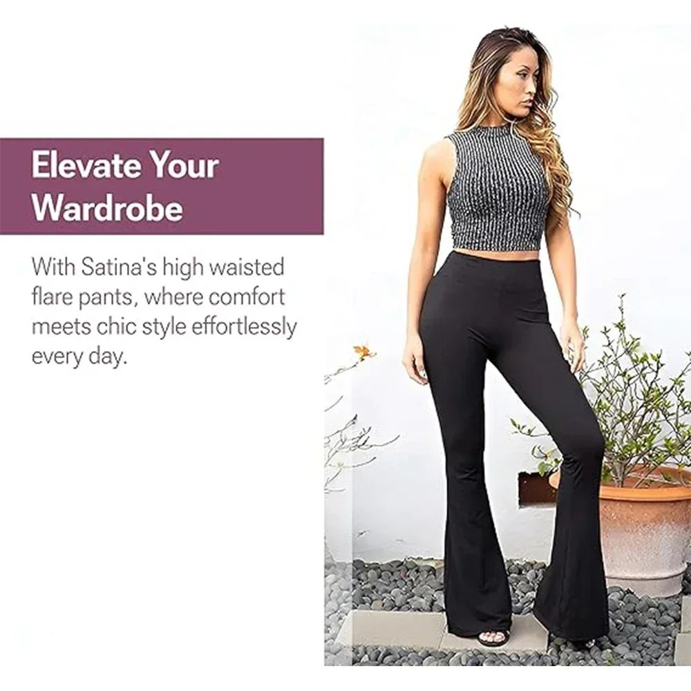 Tummy Control & Butt Lifting Flare Leggings for Tall Women, High Waisted Toning Workout Pants