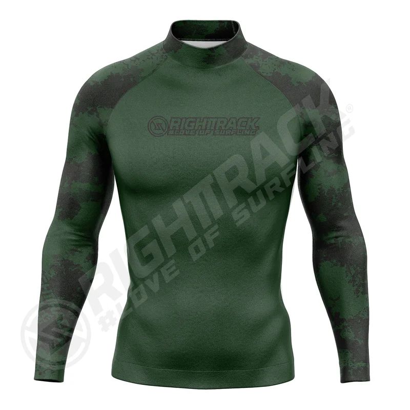 Hot Men's Surfing Shirt Flowers Camo Lycra Rashguard RIGHTTRACK Surf Sportswear Beach UV Swimwear UPF50 Clothes