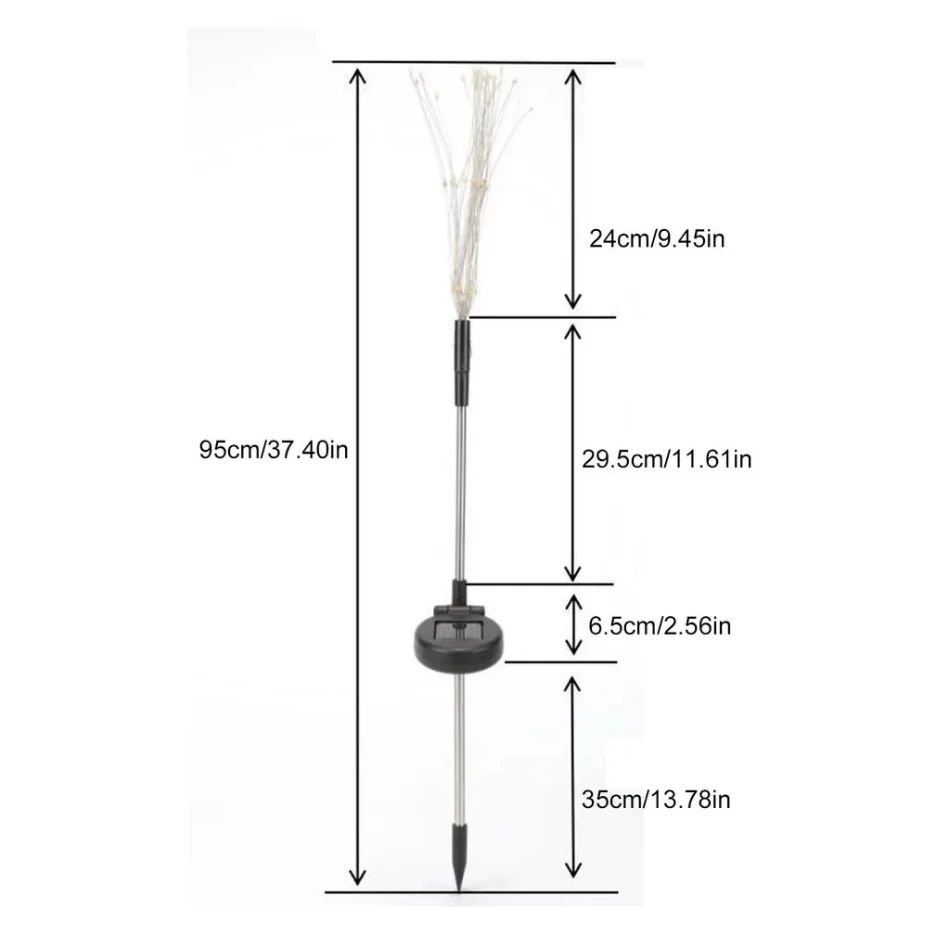 8 Mode Firework Lamp Solar Powered Outdoor Grass Globe Dandelion Fireworks Lamp for Garden Yard Lawn Landscape Holiday Light