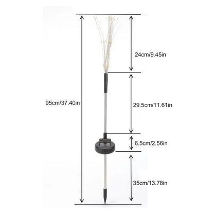 8 Mode Firework Lamp Solar Powered Outdoor Grass Globe Dandelion Fireworks Lamp for Garden Yard Lawn Landscape Holiday Light