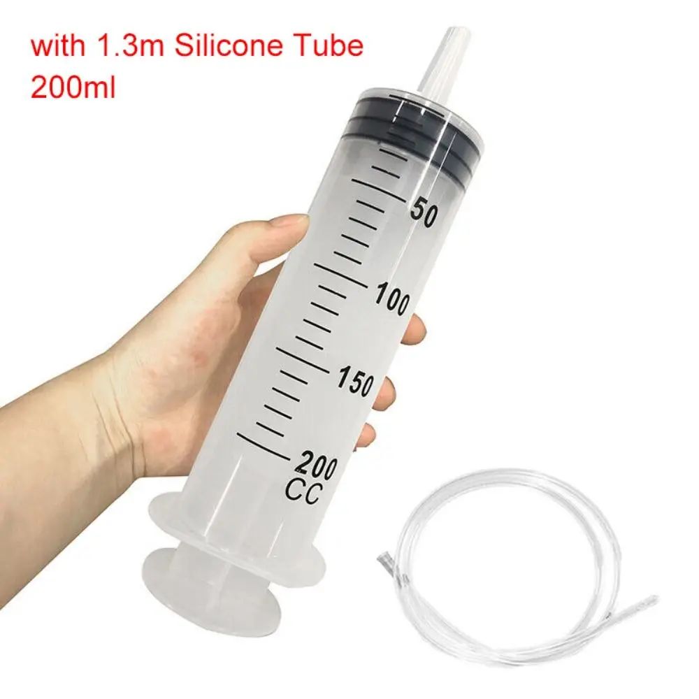 1 seringa de grande capacidade de 150ml-500ml, bomba reutilizável, medição, tubo de 1,3m, alimentação, tinta, seringa grande, nutrientes hidropônicos