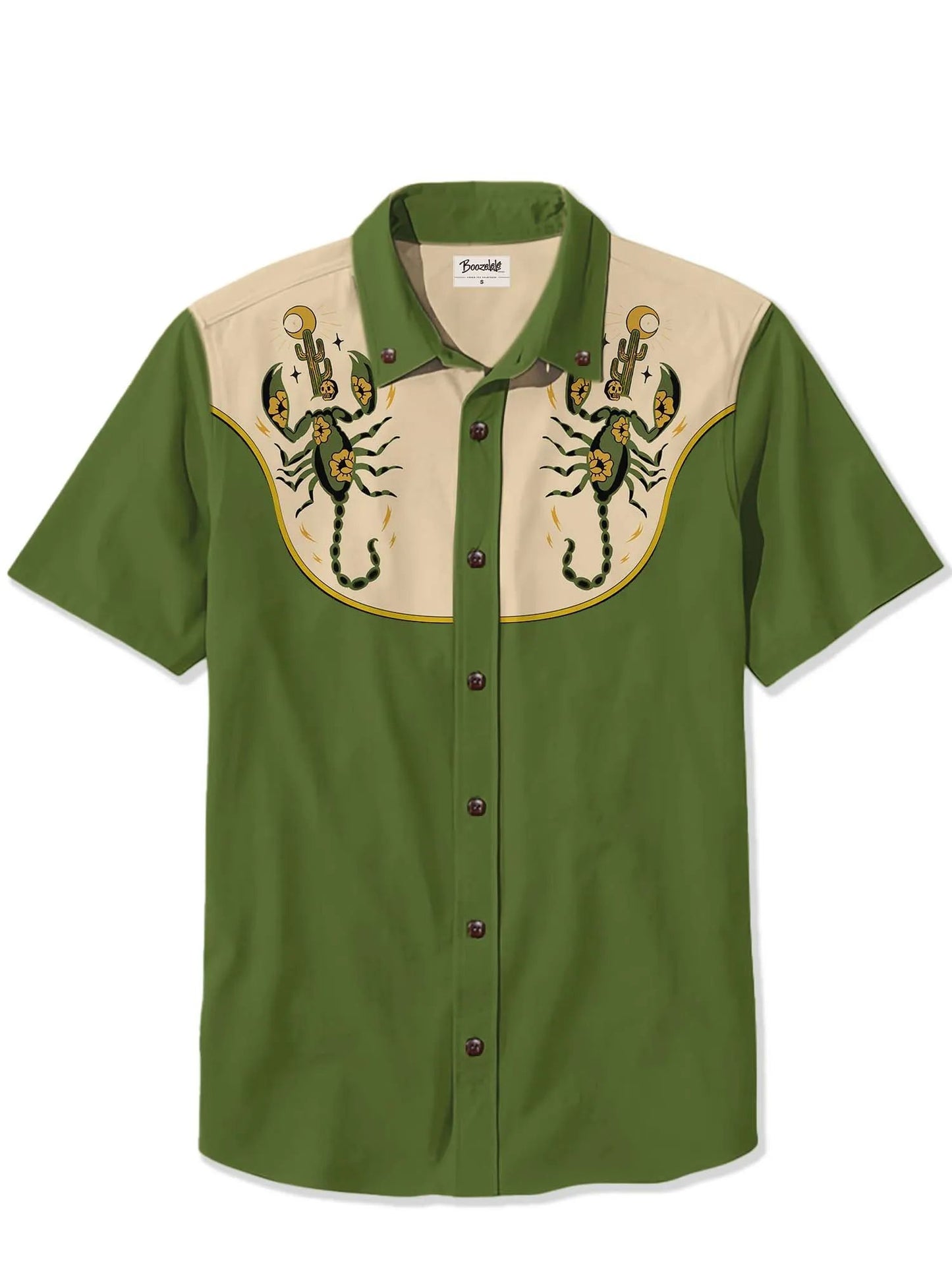 Men's Western Cowboy Style Short Sleeve Shirt Comfortable Breathable Summer Art Button Top Camisas Hawaianas Divertidas