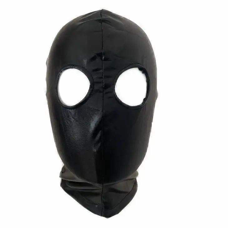 Women Mens Latex Face Mask Bronzing Cloth Open Mouth and Eye Glued Head Cover Couples Adult Face Mask Hood for Role Play Costume