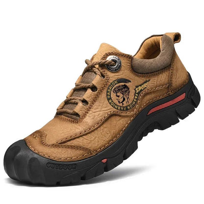 Sapatos Masculinos de Couro Genuíno para Camping, Caminhada, Tênis Esportivo Masculino, Sapatos Casuais de Viagem, Lazer, Caminhada, Escalada