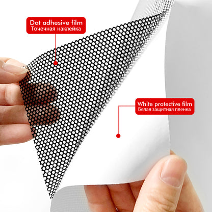 One Way Perforated Film  Self Adhesive Suitable for Cars Headlight Tint Perforated Black Vinyl Film Sticker Privacy Window Film