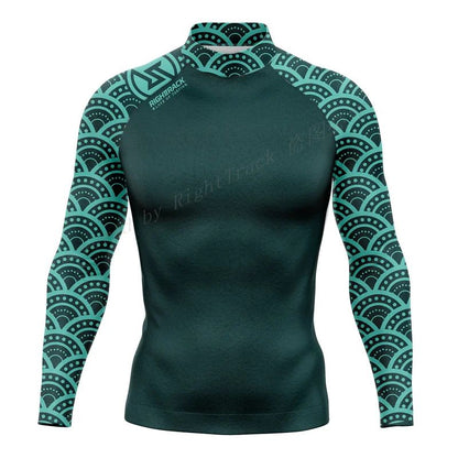 New Men's Surfing Shirt Holiday Party Lycra Rashguard RIGHTTRACK For Surf Sportswear Beach UV Swimwear UPF50  Clothes