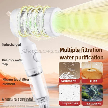 Pressurized Filter Shower Head Water Purifying and Antibacterial Nozzle Portable Shower Head for Traveling Business Trips Hotel