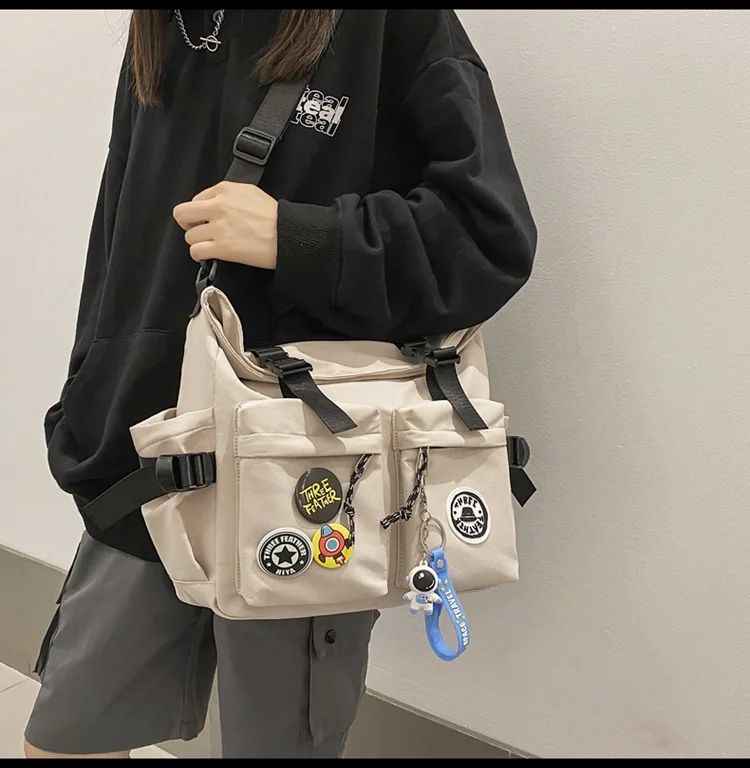 Japanese Harajuku School Bags for Teenage Girls Casual Fashion Crossbody Bag New Trendy Shoulder Bag Student Backpack Hand Bags