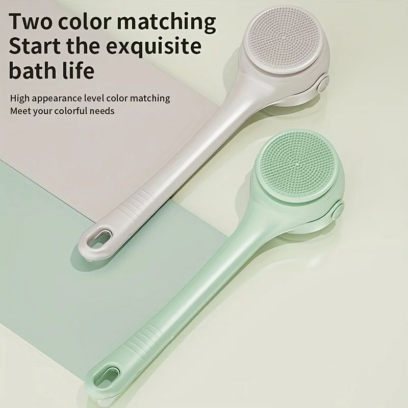 Escova de banho elétrica USB de silicone com cabo longo, escova de limpeza corporal giratória elétrica para o corpo com 4 cabeças de escova, sucesso de vendas