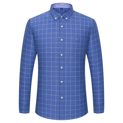over size 7XL100%Cotton Oxford long-sleeve shirts for men slim fit formal plain shirt office white clothes elegant business tops