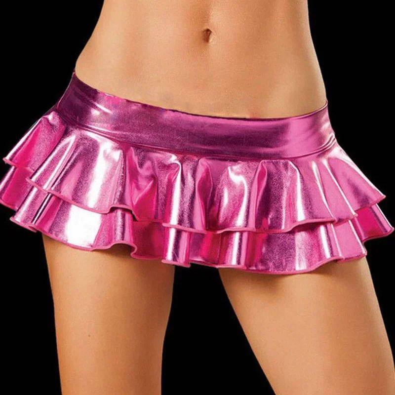 Sexy LaTeX Skirt Women PVC Pole Dancing Club Wear Short Skirts 6 Colors Patent Leather Micro Mini Skirts Dancing Skirt 2022