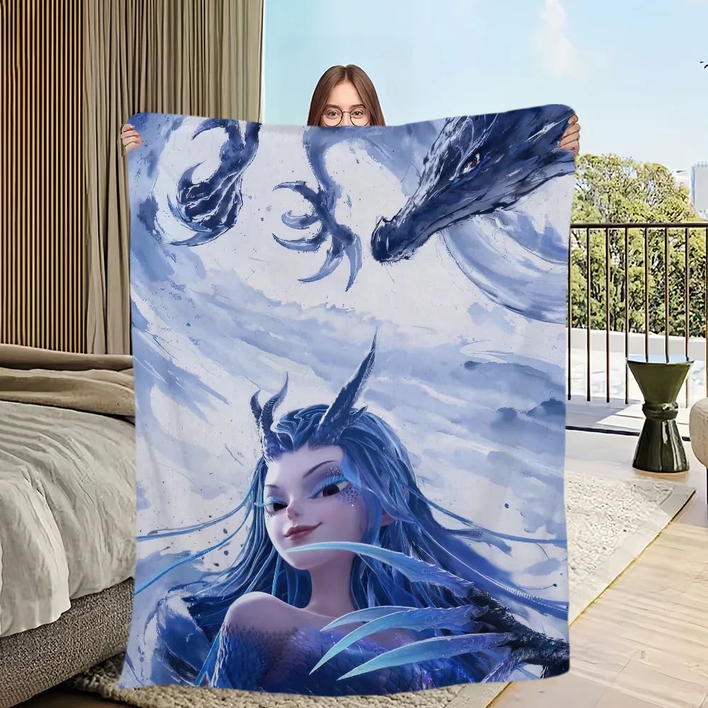 Movie Blanket Skin friendly comfort warm soft plush blanket suitable sofa living room office bedroom NeZha 2