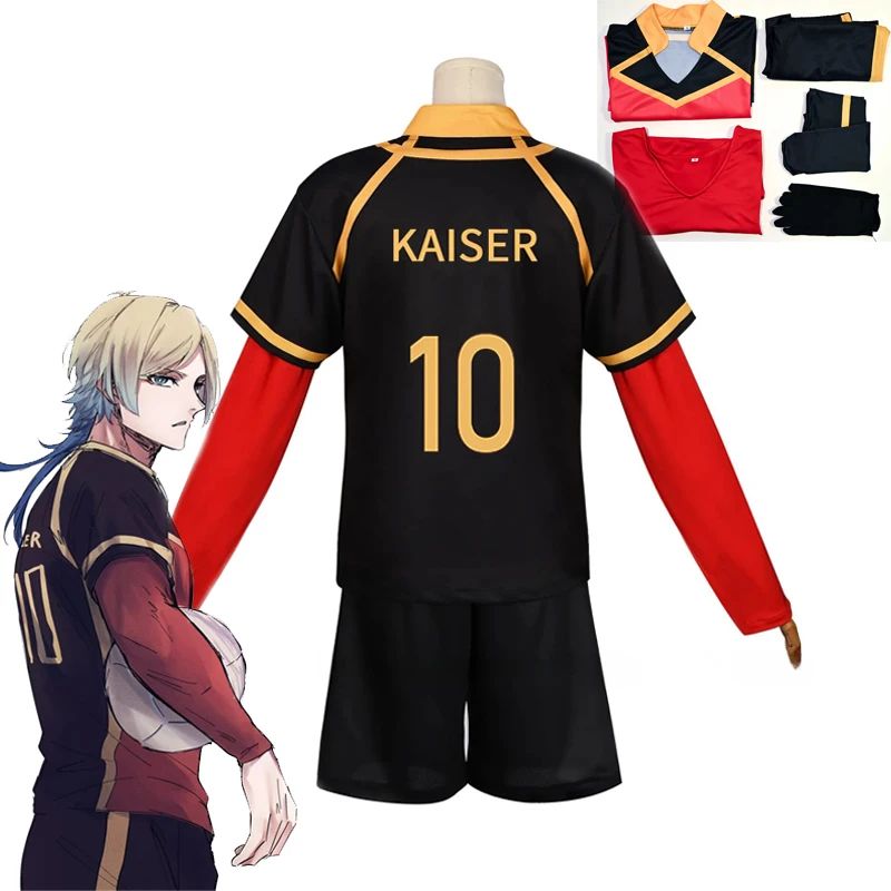 Anime Michael Kaiser Cosplay Costume Red Uniform Team Bastard Munchen Alexis Ness Cosplay Football Soccer Clothing