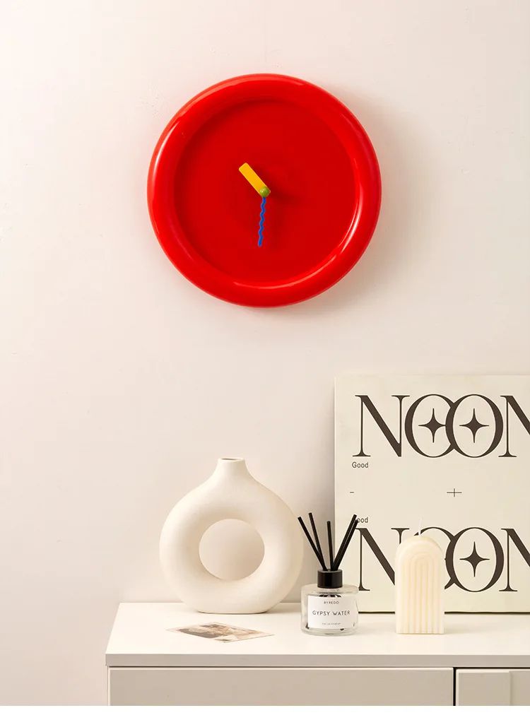 New Wall Mounted Clock Stand Creamy Style Clocks Home Decoration Desktop Silent Wall Decororation Home Garden Dining Room Decor