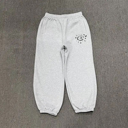 Vintage Graphic Print Streetwear Men Pants Fashion Hip Hop Joggers Men Clothing Casual Loose Buckle Feet Sweatpants Trousers