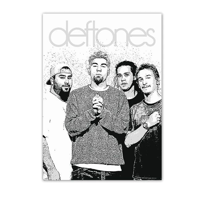 Retro Inspired Band Themed Wall Art D-Deftones Posters Classic Music Album Canvas Painting Ideal for Home Room Decor